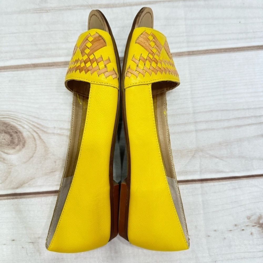Latigo Yellow Woven Peep-Toe Flats - Picture 7 of 13